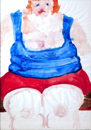 05 - Einem, Caspar - Amerikanerin No.1 Aquarell auf Papier Rufnummer: 05 Künstler: Caspar Einem Titel: Amerikanerin No.1 Technik: Aquarell auf Papier Rufpreis: 200 €