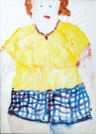 03 - Einem, Caspar - Amerikanerin No.2 Aquarell auf Papier Rufnummer: 03 Künstler: Caspar Einem Titel: Amerikanerin No.2 Technik: Aquarell auf Papier Rufpreis: 200 €