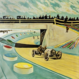 32 - Pozo, José Luis- Oldtimerrennwagen Öl und Acryl auf Papier Rufnummer: 32 Künstler: José Luis Pozo Titel: Oldtimerrennwagen Technik: Öl und Acryl auf Papier Rufpreis: 250 €