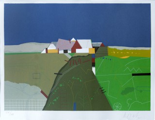 16 - Korab, Karl - Dorf Siebdruck auf Papier, 1995 Rufnummer: 16 Künstler: Karl Korab Titel: Dorf Technik: Siebdruck auf Papier Jahr: 1995 Rufpreis: 200 €
