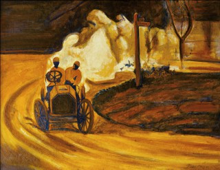 33 - Pozo, José Luis- Oldtimerrennen Öl auf Leinwand Rufnummer: 33 Künstler: José Luis Pozo Titel: Oldtimerrennen Technik: Öl auf Leinwand Rufpreis: 500 €