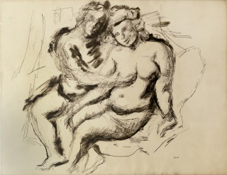 10 - Hessing, Gustav - Liebespaar Tusche auf Papier Rufnummer: 10 Künstler: Gustav Hessing Titel: Liebespaar Technik: Tusche auf Papier Rufpreis: 700 €