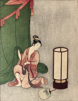 09 - Harunobu, Suzuki - Frau mit Tuch Druck Rufnummer: 09 Künstler: Suzuki Harunobu Titel: Frau mit Tuch Technik: Druck Rufpreis: 200 €